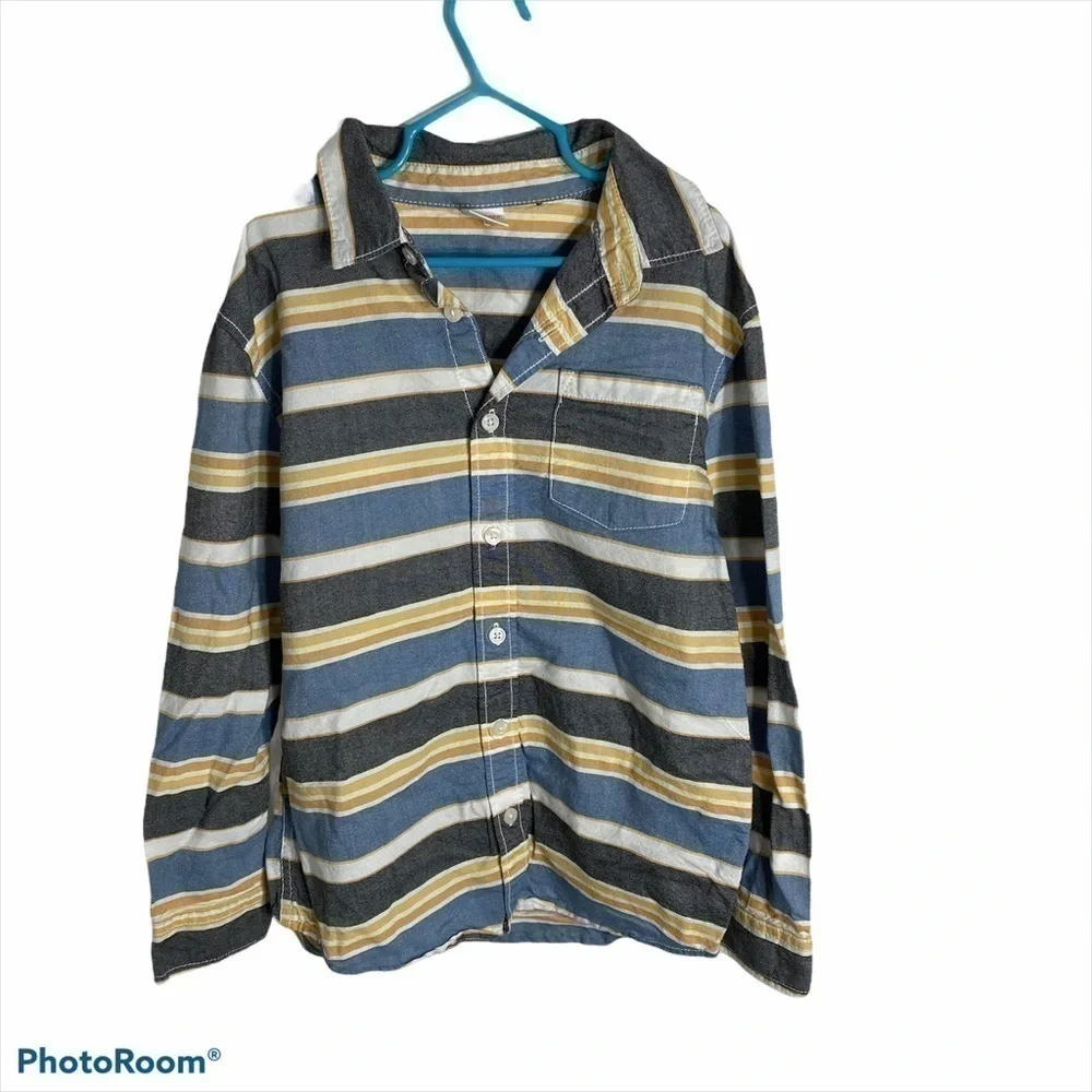 Gymboree Striped Button Down Shirt Medium Boys